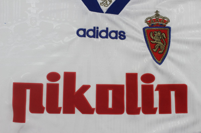 Retro Jersey 1997-1999 Real Zaragoza KILY 18 Home Soccer Jersey Vintage Camisetas de Futbol