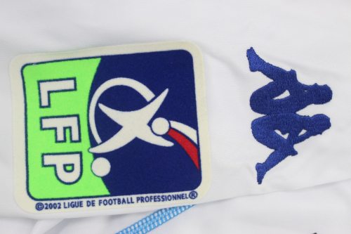with LFP Patch Retro Jersey Long Sleeve 2003-2004 AJ Auxerre CISSE 9 Home Soccer Jersey Vintage Football Shirt