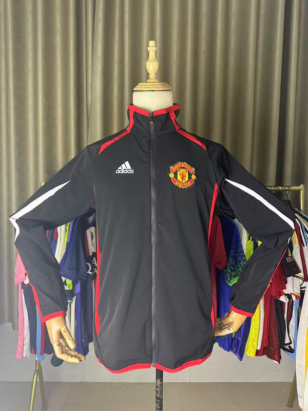 2025-2026 Manchester United Black Soccer Windbreaker Jacket Football Jacket