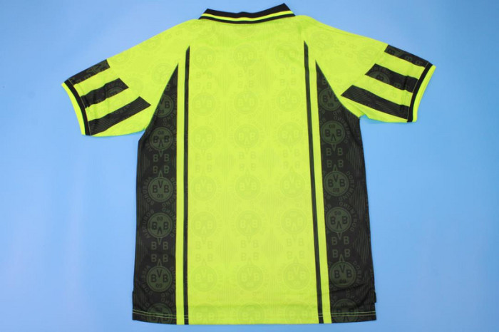 with UCL Patch Retro Jersey 1996-1997 Borussia Dortmund Home Soccer Jersey Vintage BVB Football Shirt
