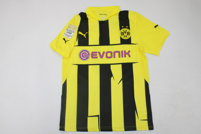 with Bundesliga Patch Retro Jersey 2012-2013 Borussia Dortmund Home Soccer Jersey Vintage BVB Football Shirt
