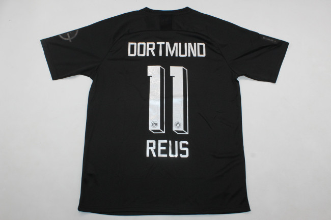 Retro Jersey 2019-2020 Borussia Dortmund 11 REUS 110th Anniversary Black Soccer Jersey Vintage BVB Football Shirt