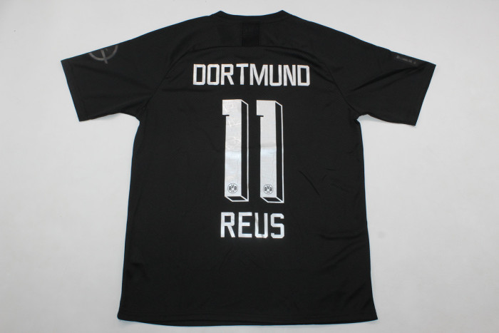 Retro Jersey 2019-2020 Borussia Dortmund 11 REUS 110th Anniversary Black Soccer Jersey Vintage BVB Football Shirt