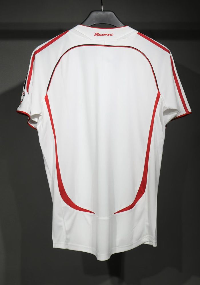 Player Version Retro Jersey 2006-2007 AC Milan Away White Soccer Jersey Vintage Football Shirt