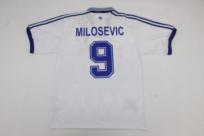 Retro Jersey 1997-1999 Real Zaragoza MILOSEVIC 9 Home Soccer Jersey Vintage Camisetas de Futbol