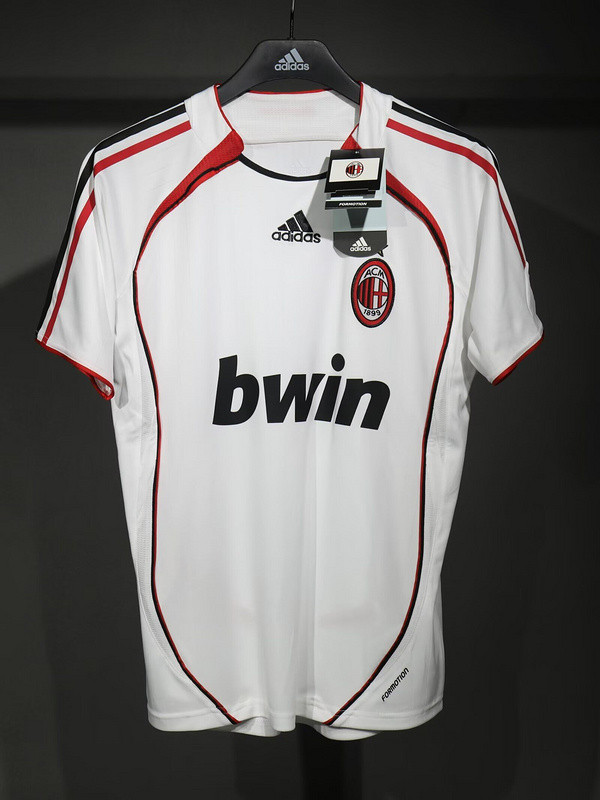 Player Version Retro Jersey 2006-2007 AC Milan Away White Soccer Jersey Vintage Football Shirt