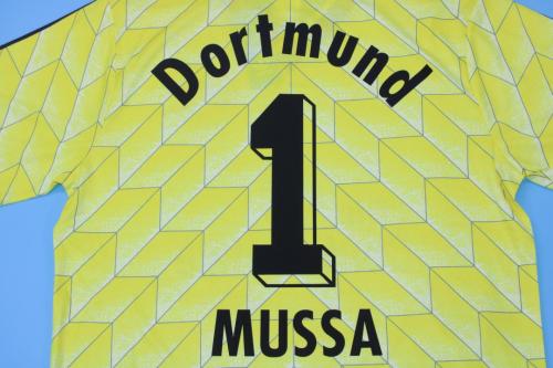Retro Jersey 1988 Borussia Dortmund MUSSA 1 Home Soccer Jersey Vintage BVB Football Shirt