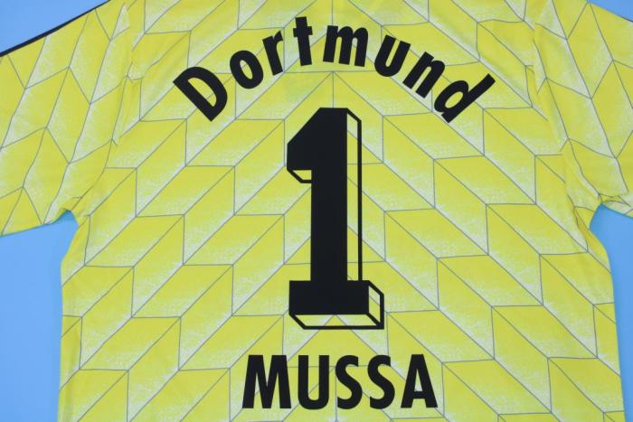 Retro Jersey 1988 Borussia Dortmund MUSSA 1 Home Soccer Jersey Vintage BVB Football Shirt