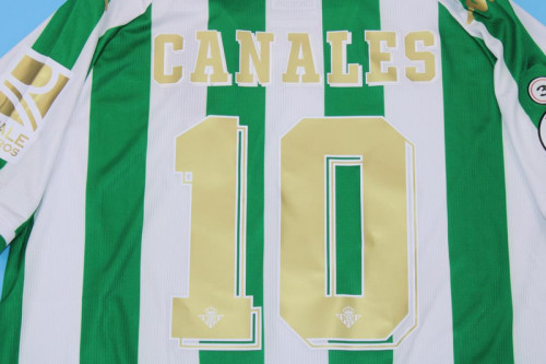 with Front Lettering+Copa de rey Patch Retro Jersey Real Betis 2021-2022 CANALES 10 COPA DE REY FINAL Home Soccer Jersey Vintage Football Shirt