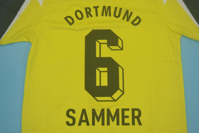Retro Jersey Borussia Dortmund 1995-1996 SAMMER 6 Home Soccer Jersey Vintage BVB Football Shirt