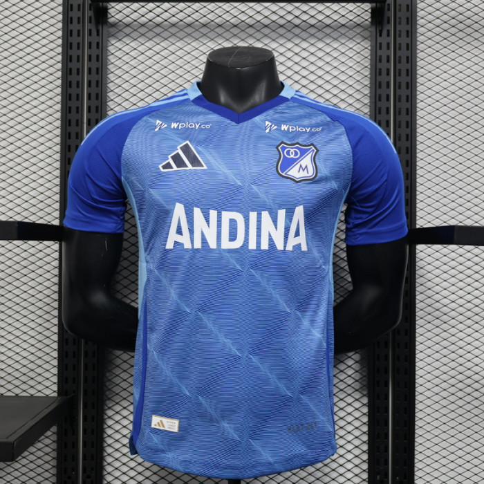 Player Version 2025-2026 Millonarios Home Soccer Jersey Football Shirt