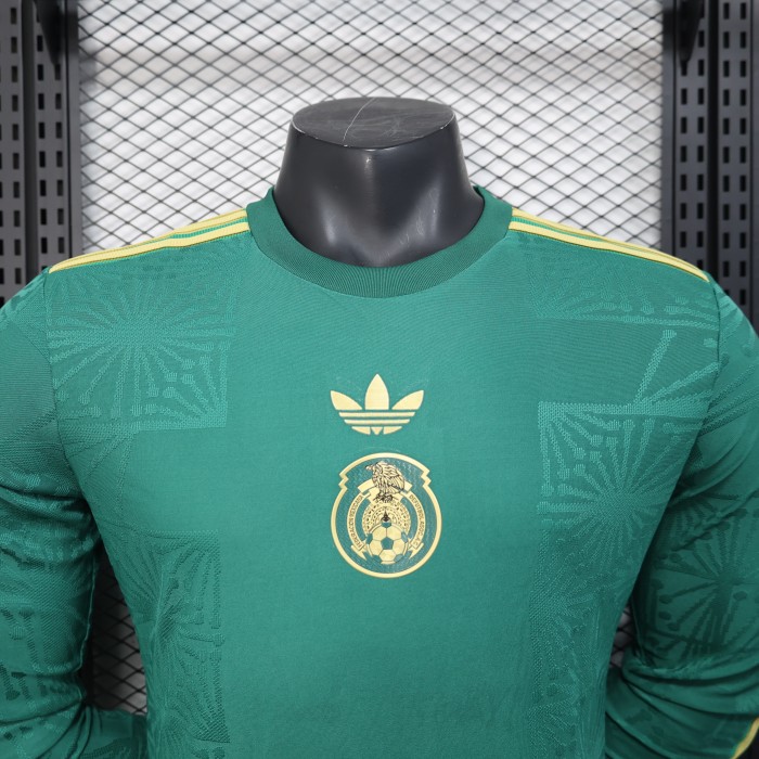 Long Sleeve Player Version 2025 Mexico Green Special Edition Soccer Jersey Adulto Camiseta de Futbol