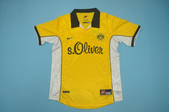 Retro Jersey 1998 Borussia Dortmund CHAPUISAT 9 Home Soccer Jersey BVB Vintage Football Shirt