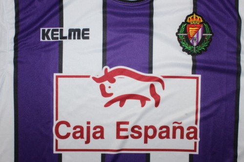 with LFP Patch Retro Jersey 1999-2000 Real Valladolid Home Soccer Jersey Vintage Football Shirt
