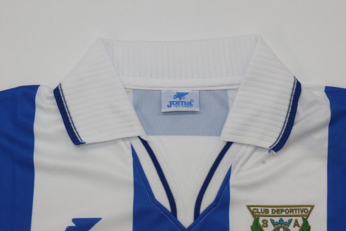 with LFP Patch Retro Jersey 1998-2000 Leganes OSCAR 2 Home Soccer Jersey Vintage Leganés Football Shirt