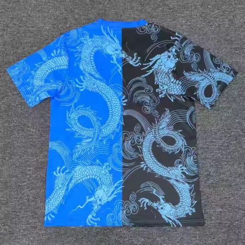 Fans Version 2025-2026 Real Madrid Black/Blue Dragon Soccer Jersey Real Football Shirt