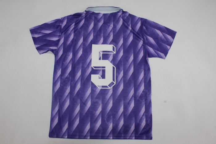 Retro Jersey 1991-1992 Real Valladolid 5 Away Purple Soccer Jersey Vintage Football Shirt