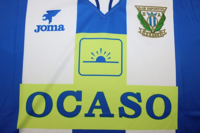 with LFP Patch Retro Jersey 1998-2000 Leganes OSCAR 2 Home Soccer Jersey Vintage Leganés Football Shirt