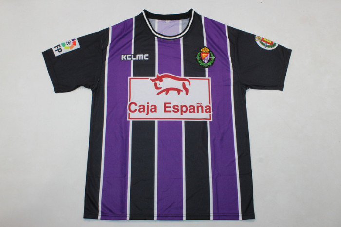 with LFP Patch Retro Jersey 1999-2000 Real Valladolid PETERNAC 9 Away Purple Soccer Jersey Vintage Football Shirt