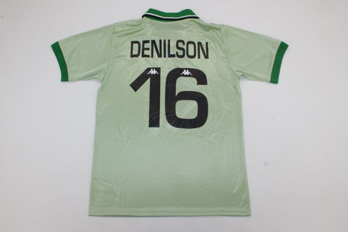 without Sponor Logo Retro Jersey Real Betis 1999-2000 DENILSON 16 Away Soccer Jersey Vintage Football Shirt