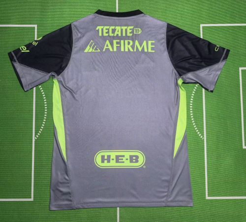 Fan Version 2025-2026 Tigres UANL Black Grey Soccer Pre-match Jersey