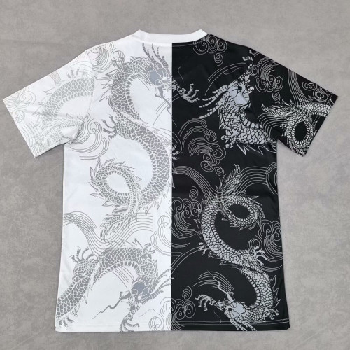 Fans Version 2025-2026 Real Madrid Black/White Dragon Soccer Jersey Real Football Shirt