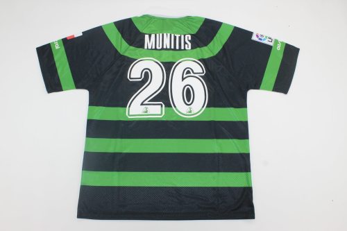 with LFP Patch Fan Version 1999-2000 Racing de Santander MUNITIS 26 Away Soccer Jersey Vintage Football Shirt