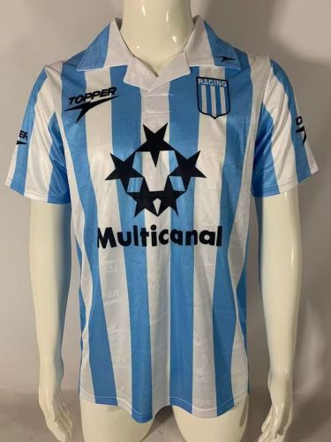 Retro Jersey 1997-1998 Argentina Racing Club Home Soccer Jersey Vintage Football Shirt