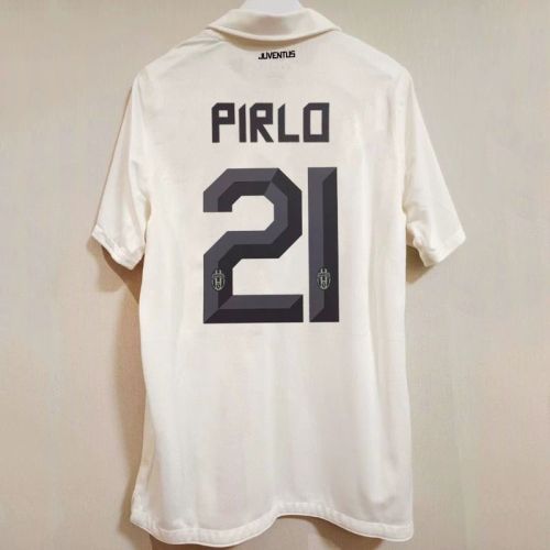 with Serie A Patch Retro Jersey 2010-2011 Juventus PIRLO 21 Away White Soccer Jersey Vintage Football Shirt