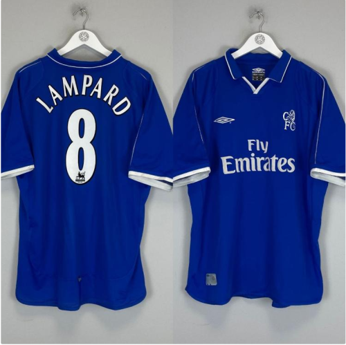 Retro Jersey 2001-2003 Chelsea Lampard 8 Home Blue Soccer Jersey Vintage Football Shirt