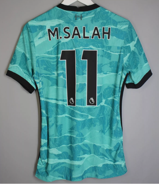 Retro Jersey 2020-2021 Liverpool M.SALAH 11 Away Green Soccer Jersey Vintage Football Shirt