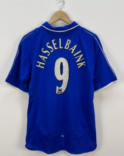 Retro Jersey 2001-2003 Chelsea HASSELBAINK 9 Home Blue Soccer Jersey Vintage Football Shirt