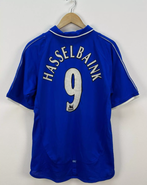 Retro Jersey 2001-2003 Chelsea HASSELBAINK 9 Home Blue Soccer Jersey Vintage Football Shirt