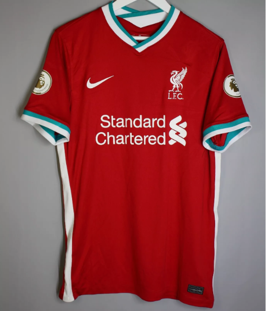 with EPL Patch Retro Jersey 2020-2021 Liverpool Home Soccer Jersey Vintage Football Shirt
