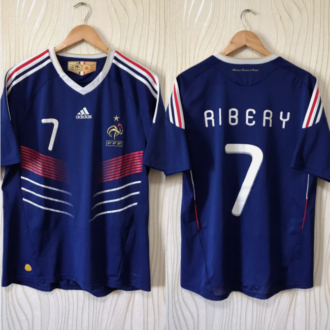Retro Jersey 2010 France RIBERY 7 Home Soccer Jersey Vintage Football Shirt
