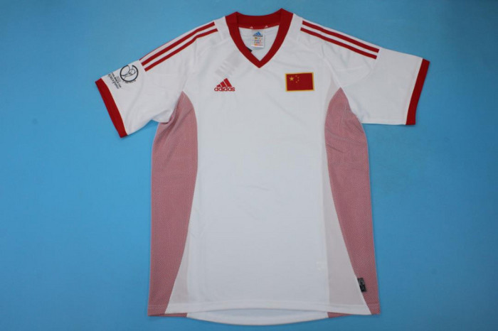 with Patch Retro Jersey 2002 China Away White Soccer Jersey Vintage Football Shirt