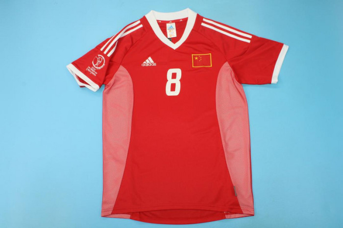 with Patch Retro Jersey 2002 China NATI 8 Home Soccer Jersey Vintage Football Shirt