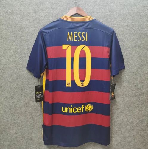Retro Jersey 2015-2016 Barcelona MESSI 10 Home Soccer Jersey Vintage Football Shirt