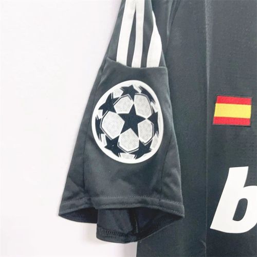 with UCL Patch Retro Jersey 2008-2009 Real Madrid RAUL 7 Away Black Soccer Jersey Real Vintage Football Shirt