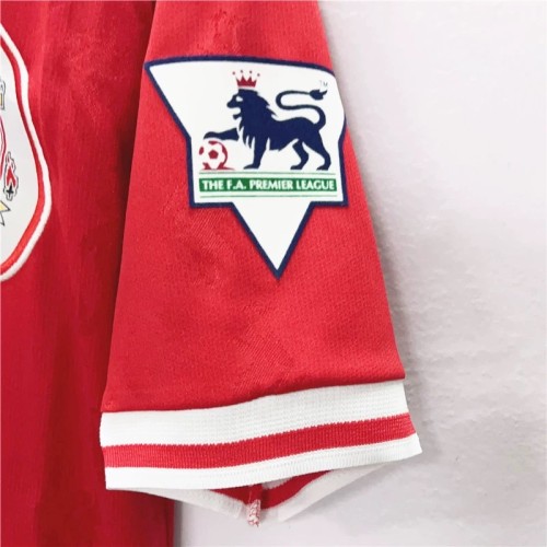 with EPL Patch Retro Jersey 1996-1997 Liverpool FOWLER 9 Home Red Soccer Jersey Vintage Football Shirt