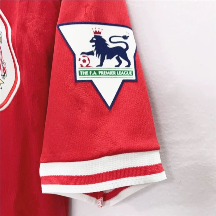 with EPL Patch Retro Jersey 1996-1997 Liverpool FOWLER 9 Home Red Soccer Jersey Vintage Football Shirt