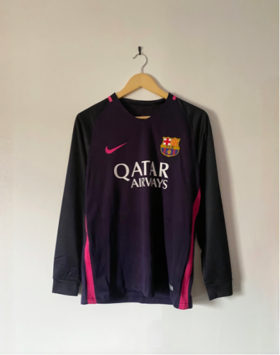 Long Sleeve Retro Camisetas de Futbol 2016-2017 Barcelona MESSI 10 Away Purple Soccer Jersey