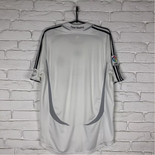 with LFP Patch Retro Jersey 2006-2007 Real Madrid Home Soccer Jersey Vintage Football Shirt