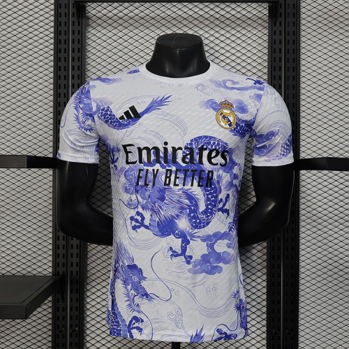 Player Version 2025-2026 Real Madrid White/Purple Dragon Soccer Jersey Real Football Shirt