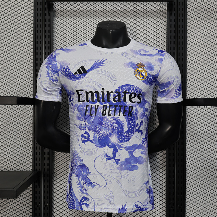 Player Version 2025-2026 Real Madrid White/Purple Dragon Soccer Jersey Real Football Shirt