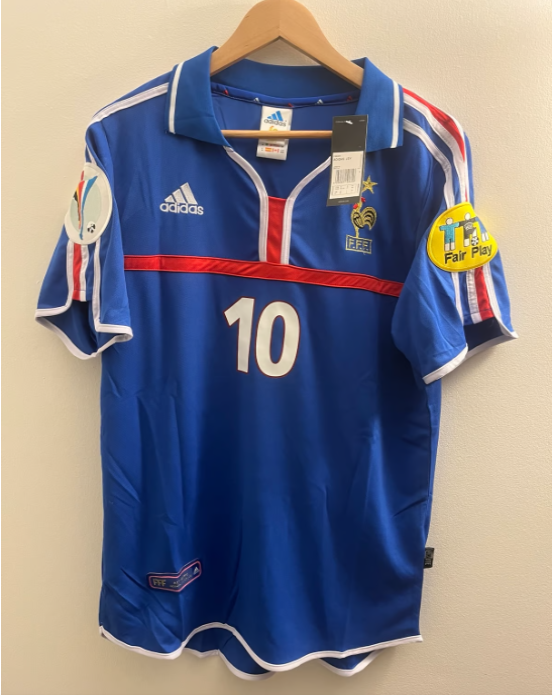 with Patch Retro Jersey 2000 France Home Soccer Jersey Vintage Football Shirt