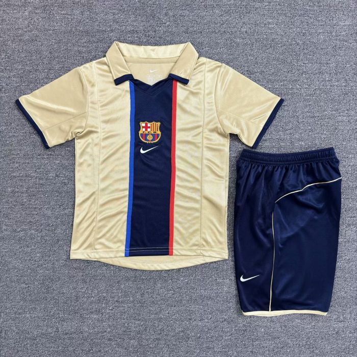 Retro Youth Uniform Kids Kit 2011-2012 Barcelona Away Soccer Jersey Shorts Vintage Child Football Set