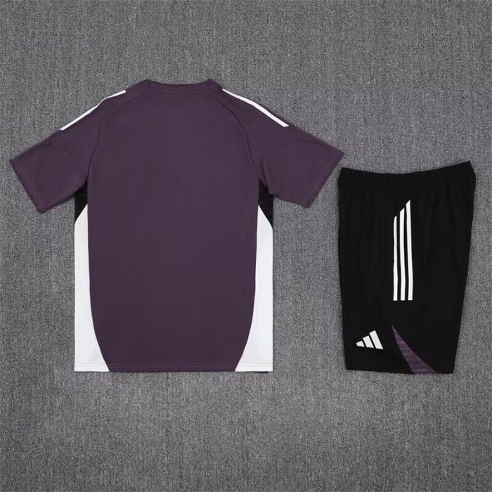 Adult Uniform 2025-2026 Manchester United Purple Soccer Training Jersey and Shorts Football Kits