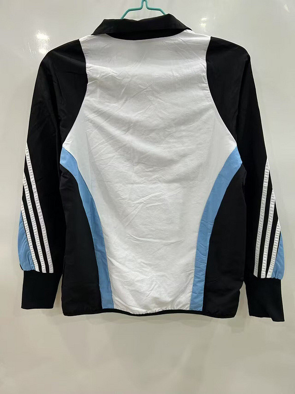 2025-2026 Real Madrid White/Black/Blue Soccer Windbreaker Jacket Football Jacket