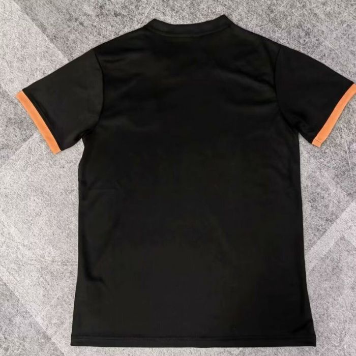 Barca Camisetas de Futbol Fans Version 2025-2026 Barcelona Black/Orange Soccer Training Jersey